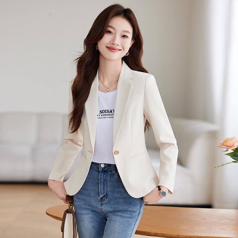 入学式 ママ ジャケット レディース カラー ジャケット 春秋 韓国 スリムフィット ハイエンド スーツトップ カジュアル おしゃれ ビジネス ウェア シンプル 長袖