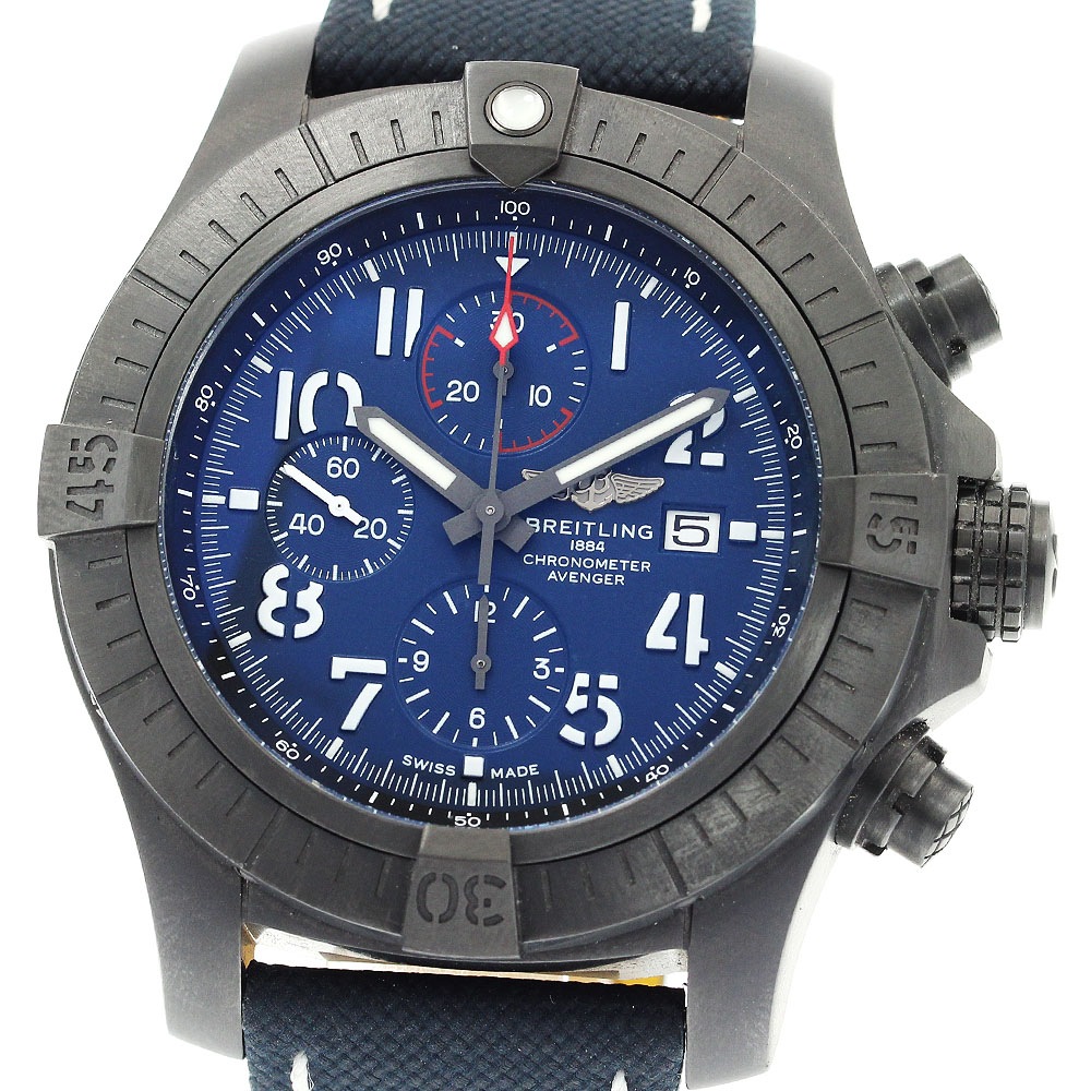 ブライトリング BREITLING V13375 スーパーアベンジャー48 ナイトミッション クロノグラフ デイト 自動巻き メンズ 美品 箱保付き_897319【中古】