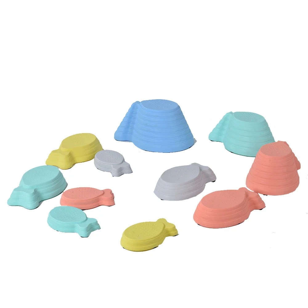 バランスストーン-金魚 飛び石 バランスボード 屋内 屋外 おもちゃ運動不足 おもちゃ エクササイズ フィットネス 部屋 室内運動 あそび 子供用 有酸素運動 耐荷重80kg プレゼントG