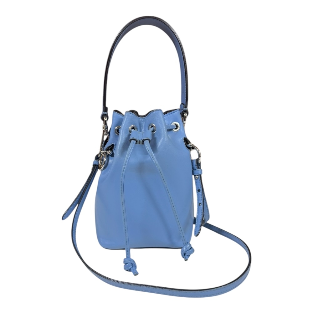 フェンディ ミニモントレゾール ショルダーバッグ レザー 8BS010 ブルー FENDI 中古