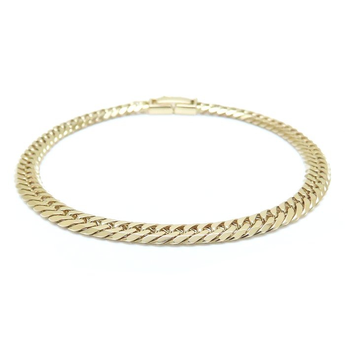 喜平ブレスレット K18YG イエローゴールド メンズ 6面 ダブル 18cm 11.7g/129161【中古】