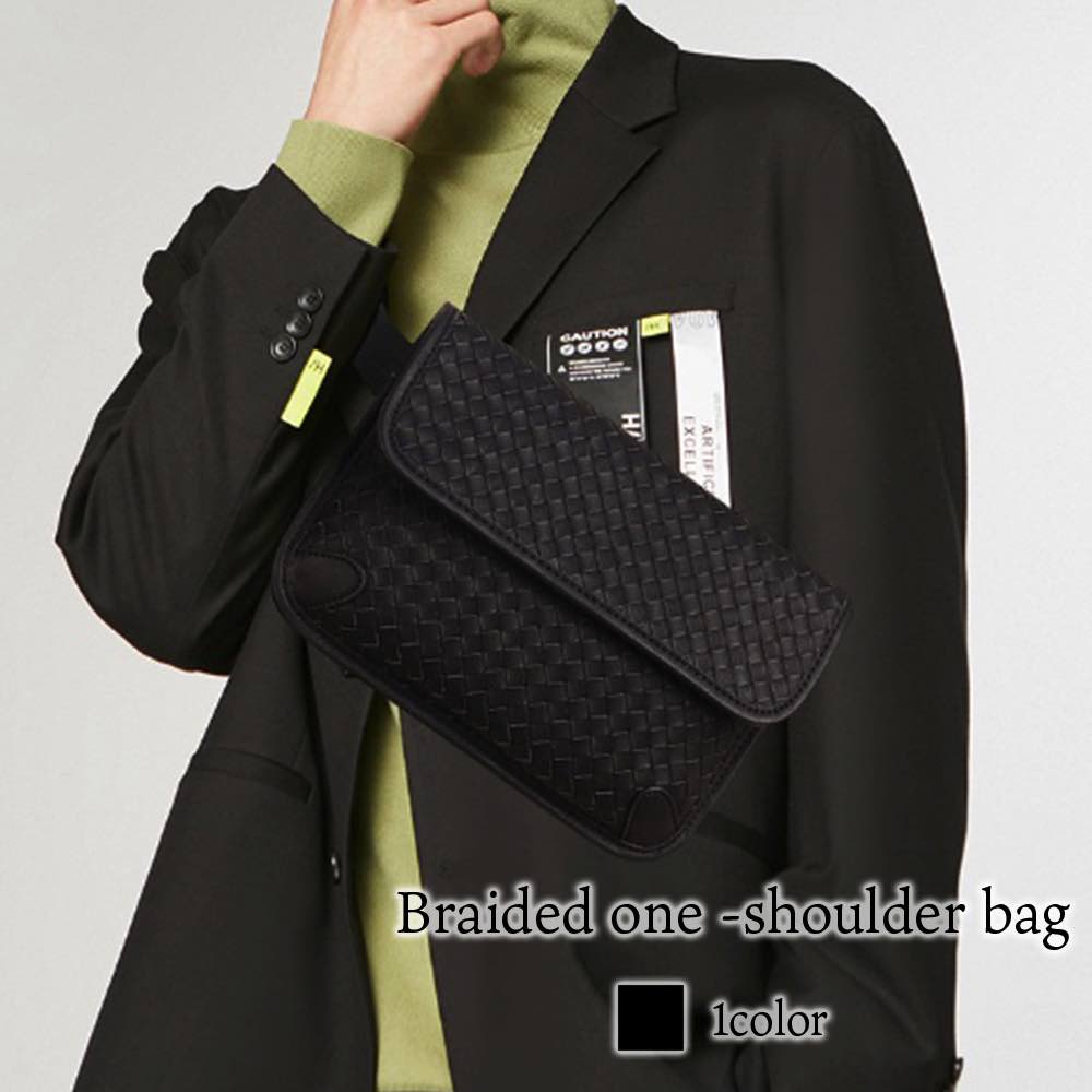 ショルダーバッグ メンズ 編み込みワンショルダーバッグ 多収納 夏 革 ブランド 冬 春 かっこいい 人気 鞄 2WAY ボディバッグ 軽量 A4 50代 レザー 大人 おしゃれ バッグインバッグ ト