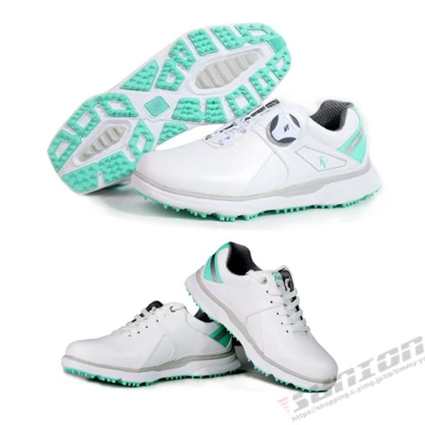 ゴルフ ゴルフシューズ ダイヤル式 ソフトスパイク レディース スパイクシューズ 防水 人工皮革