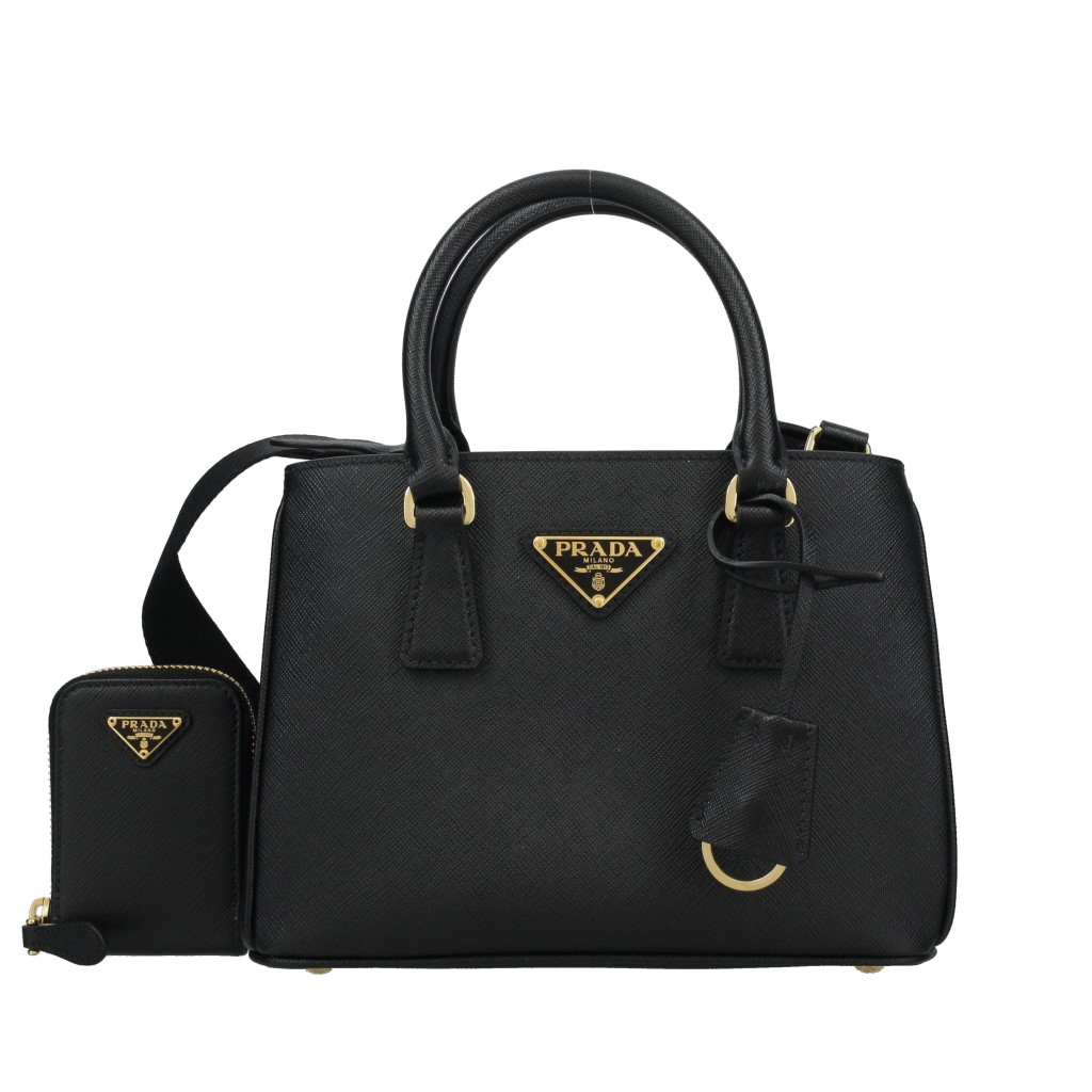 PRADA 1BA296-V-V21-NZV-F0632 プラダ 2WAYバッグ 型押レザー ブラック/ゴールド /取寄品