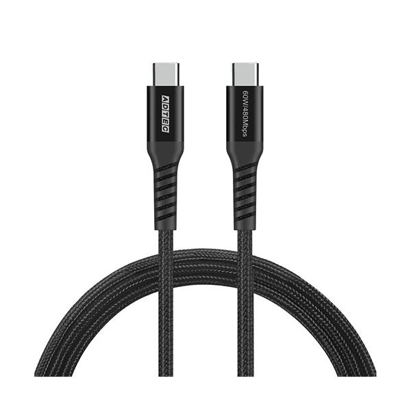 （まとめ） アドテックType-C to C ケーブル （PD60W／480Mbps） 1.0m ブラック APC-V1006CC-U2-BK1本 [x5セット]