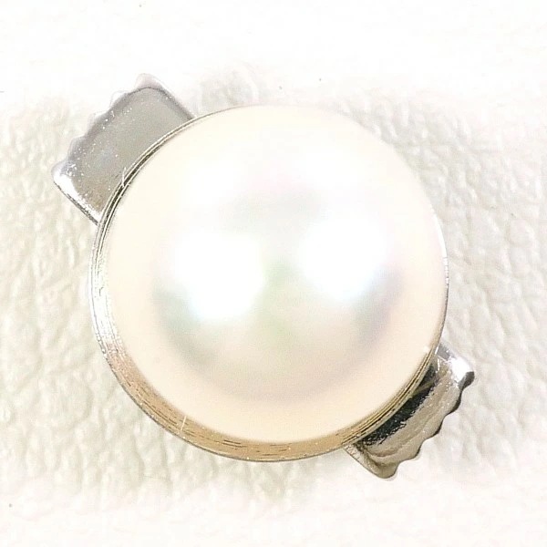 K14 14金 WG ホワイトゴールド 合金 ピンブローチ パール(真珠) ジュエリー 中古