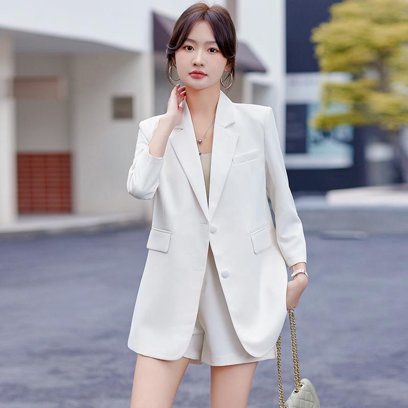 レディース スーツ ビジネス オフィス セットアップ 黒 ブレザー 夏 ツーピース おしゃれ カジュアル ジャケット パンツ