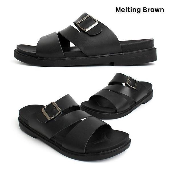 メンズデイリー牛革クッションスリッパオフィスシューズ