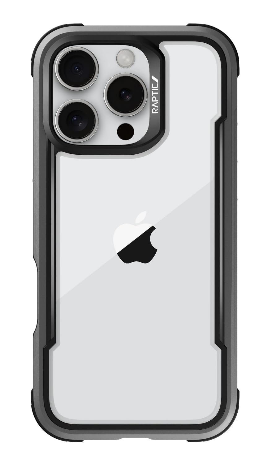 【RAPTIC】 iPhone 16 Pro 対応 ケース クリア 耐衝撃 米軍MIL規格 スマホケース 薄型 アルミ フレーム 透明 スマホカ