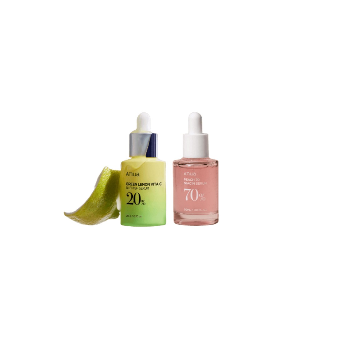 桃70%ナイアシンセラム, 30ml+グリーンレモン ビタC ジャプティセラム