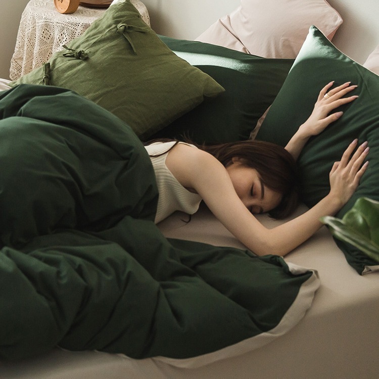 11 日本語スタイルのヌードスリーピングコットンニットコットン4ピースセットインディアンコットンピュアコットンスリーピースセット学生寮ベッドシートとベッドシート