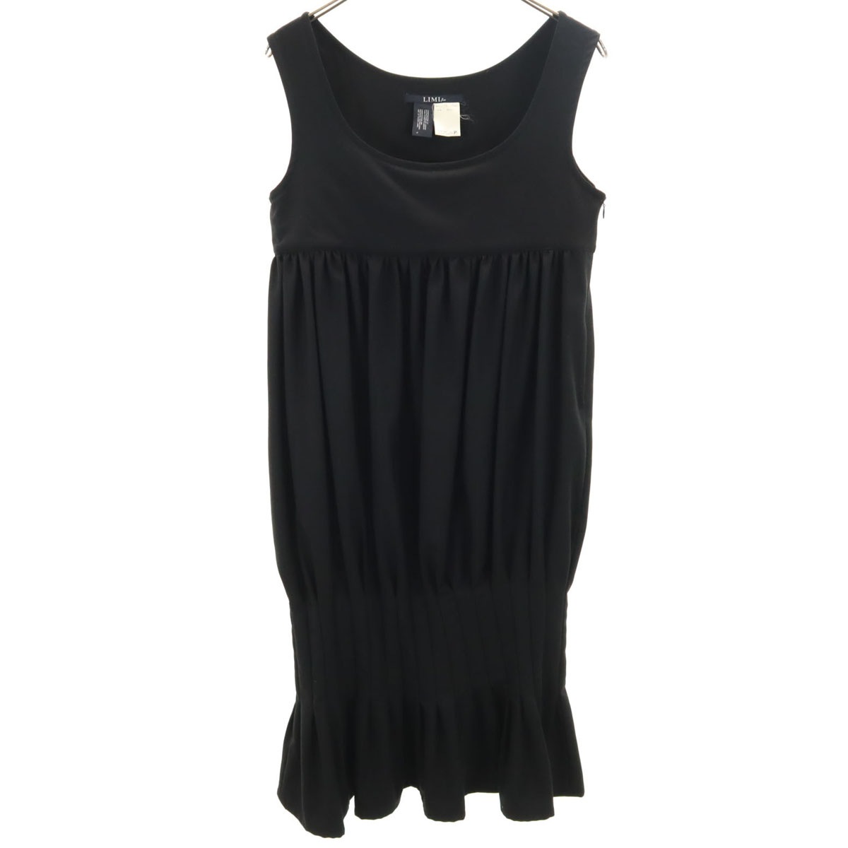 LIMI feu リミフゥ 日本製 ウール ノースリーブ ワンピース S 黒 レディース 古着