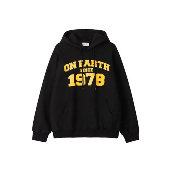 メンズ1978オーバーフィット起毛フード付きTシャツRM-TSK-Q058-ブラック