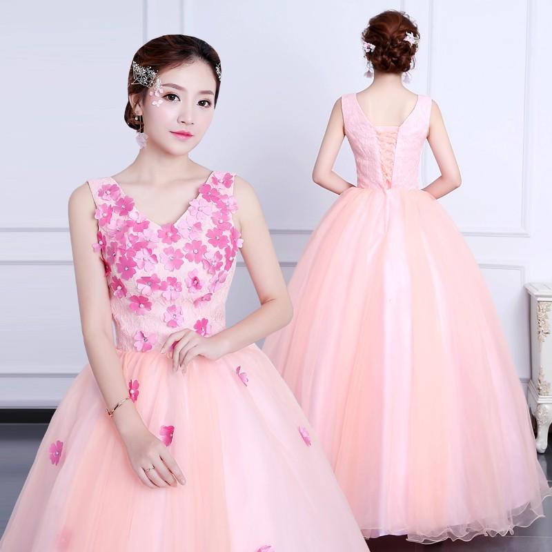 新品は時間限定で買い占める ウェディングドレス カラードレス ピンク 演奏会 安い パーティードレス 披露宴 二次会 ロングドレス 発表会 ステージ衣装 大きいサイズ イブニングドレス ウエディングド