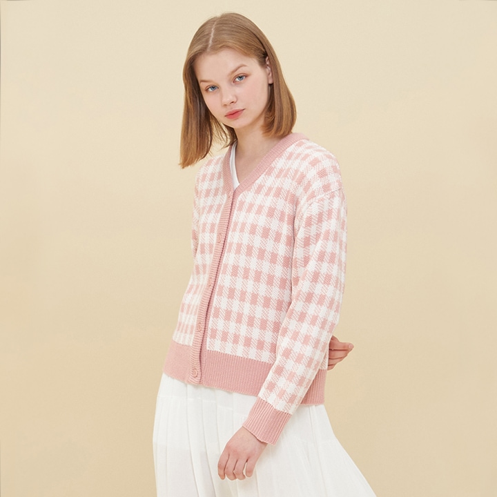 ジャカードVネックカーディガン(2色)