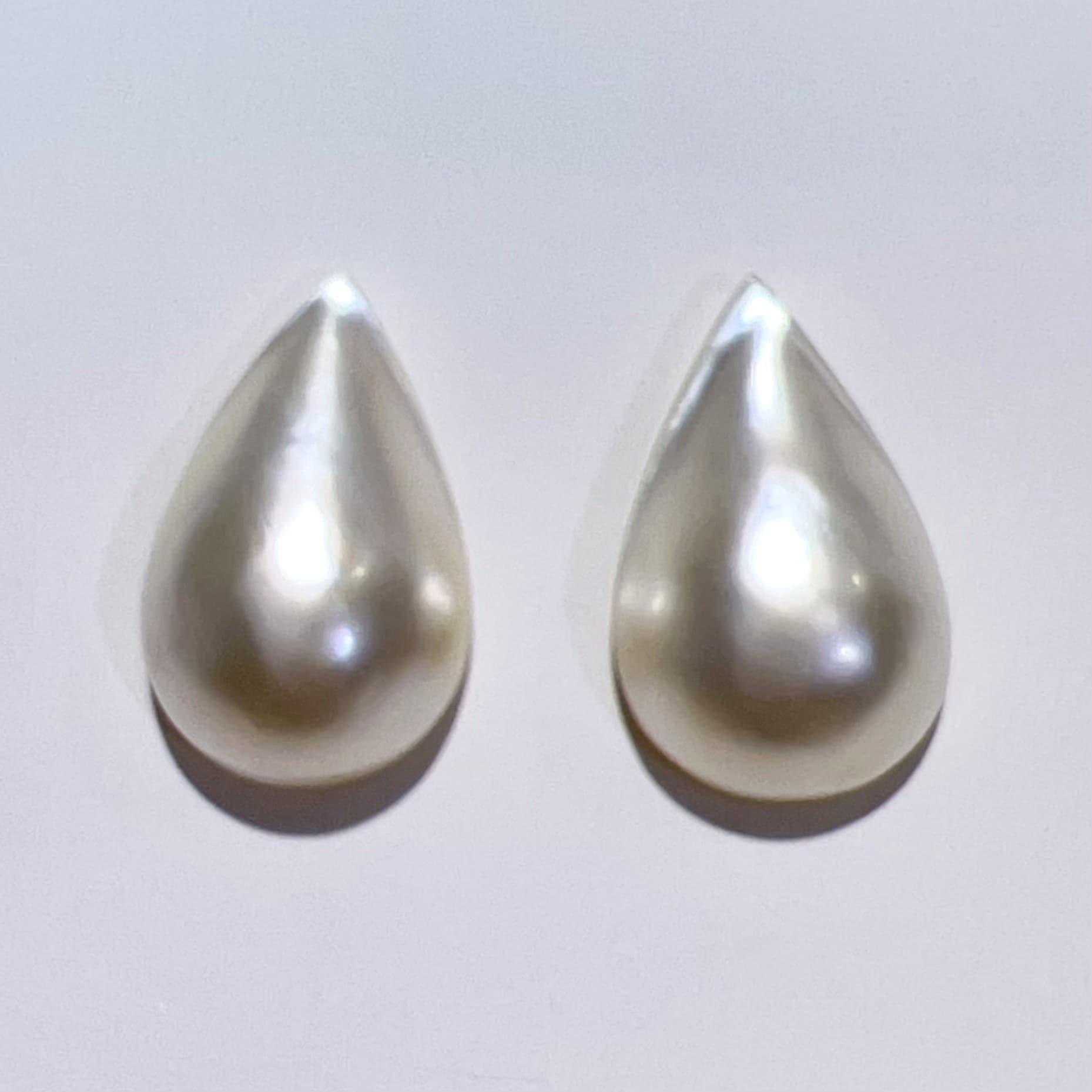 K18 南洋 ペアシェイプ マベパール ピアス 天然 本真珠 3.3g ホワイト レディース アクセサリー キャッチ・スタッドピアス 新品・未使用品 3 aua19442061214