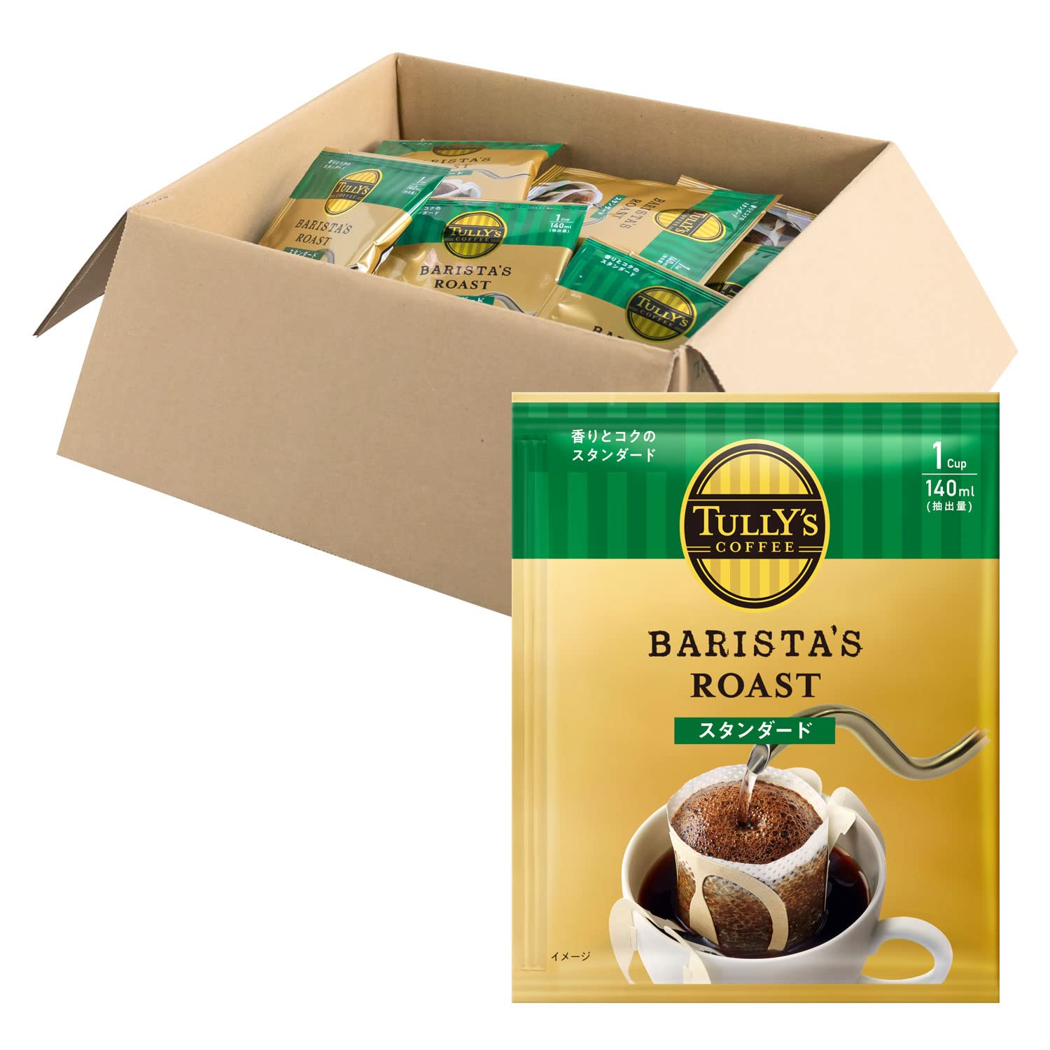 TULLYS COFFEE(タリーズコーヒー) ドリップコーヒー (スタンダード) 9.0g×40袋 バリスタズ ロースト