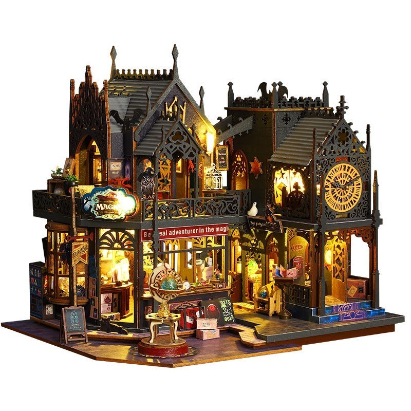 DIY小屋ホロ魔城手作りパッチワーク模型別荘置物 素敵な誕生日プレゼント