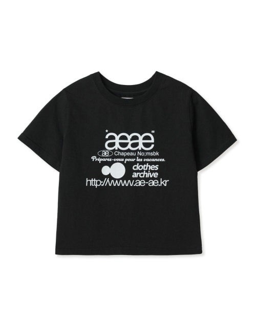 Tシャツ・カットソー AEAE NEW SYMBOL CROP TSHIRTS BLACK Qoo10 aeae WEB LOGO CROP ロゴ 半袖
