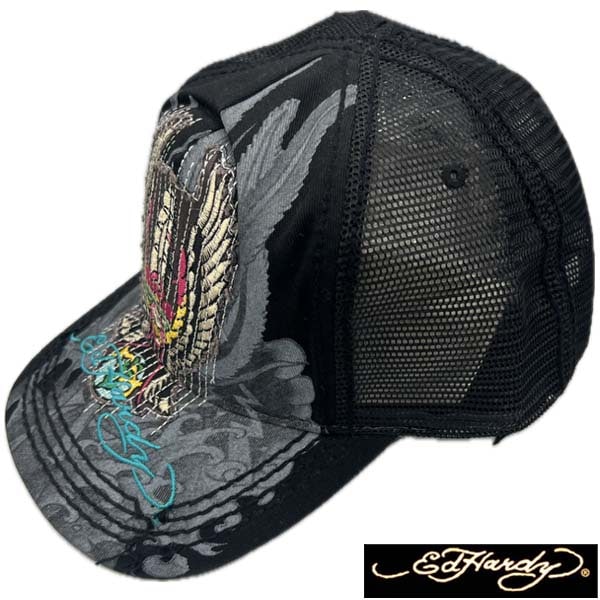 アウトレット　訳あり エドハーディー キャップ 200種類の品揃え Ed Hardy Cap WORLD EAGLE ブラック メンズ レディース エドハーディー 正規品 LAセレブ サファリ ファッ