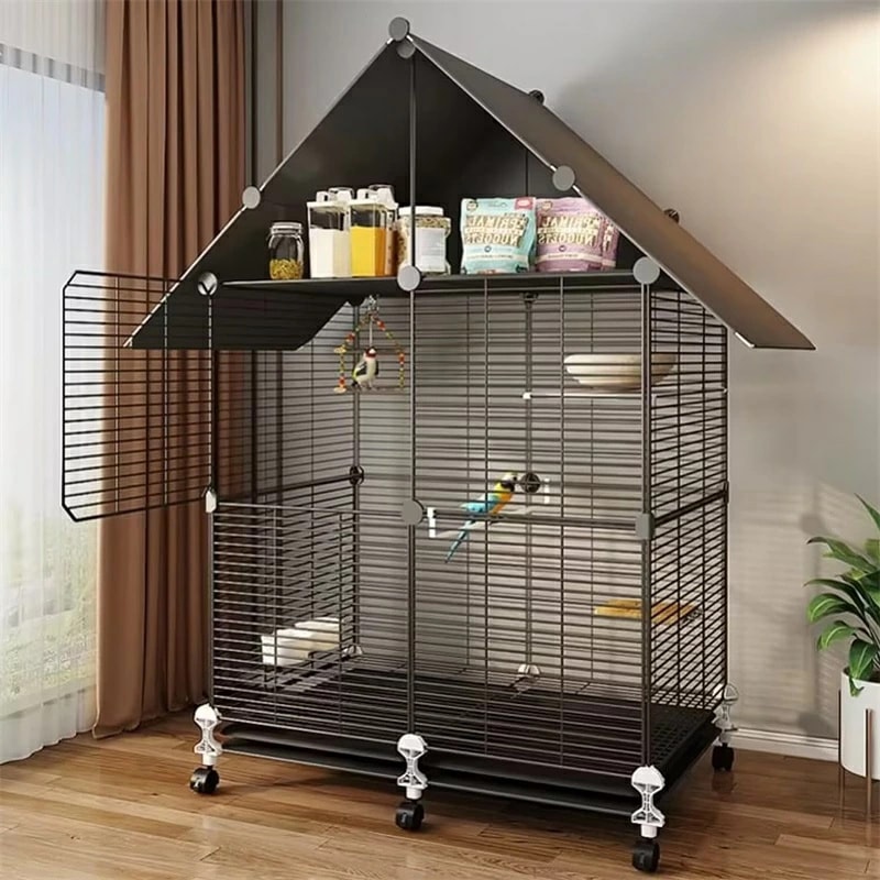 鳥かご 大型 鳥ケージ 大きい バードゲージ 鳥小屋 鳥籠 屋内/屋外 インコ オウムケージ オカメ セキセイ 文鳥 キャスタ-付き 簡単に移動できる お手入れ簡単