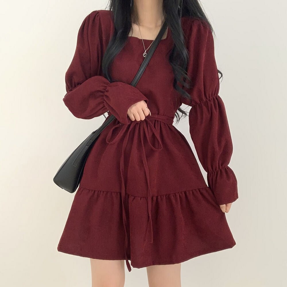デザイン秋服 パフスリーブウエストス