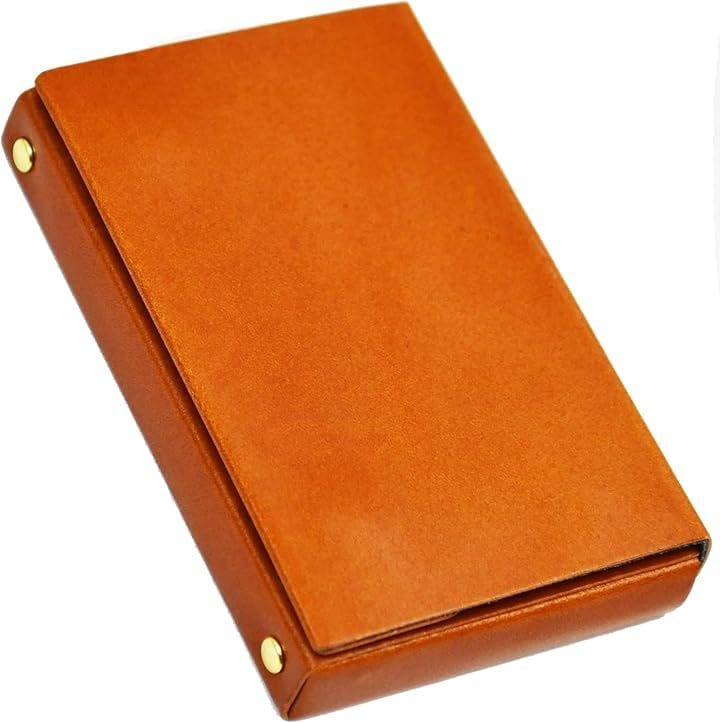 atelierCODEL 名刺入れ メンズ レディース 名刺が飛び出て取り出しやすい 本革 名刺ケース(ブラウン)