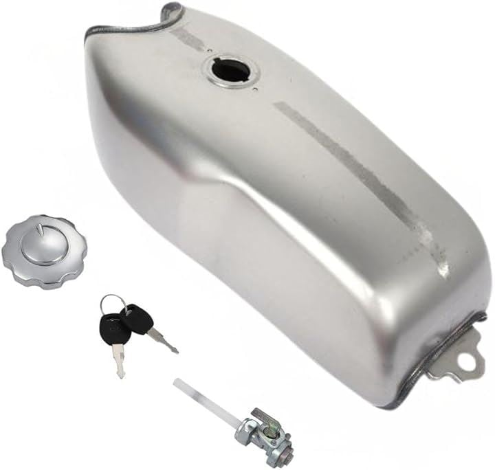 互換品 バイク用 燃料タンク 9L 2.4ガロン 未塗装 カフェレーサー 汎用