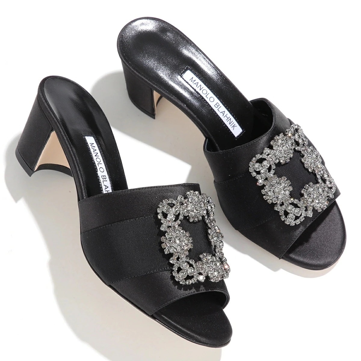 MANOLO BLAHNIK マノロブラニク サンダル MARTANEW マルタニュー 319-1037 レディース 5cmヒール サテン ビジュー ミュール 鞄 0002