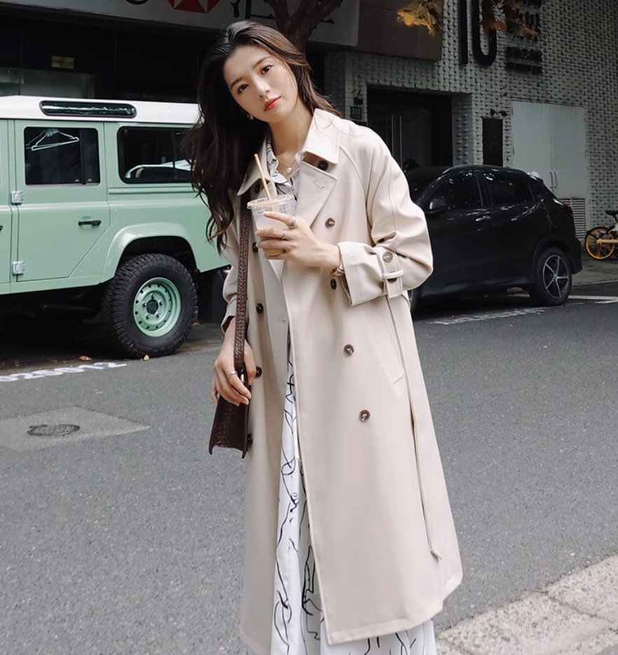 アウター デート モテアイテム トレンチコート ロング丈 ウエストデザイン コットン 大人可愛い きれいめ 上品 おしゃれ かっこいい 大人可愛い ラブリー キュート ガーリー クール モード系