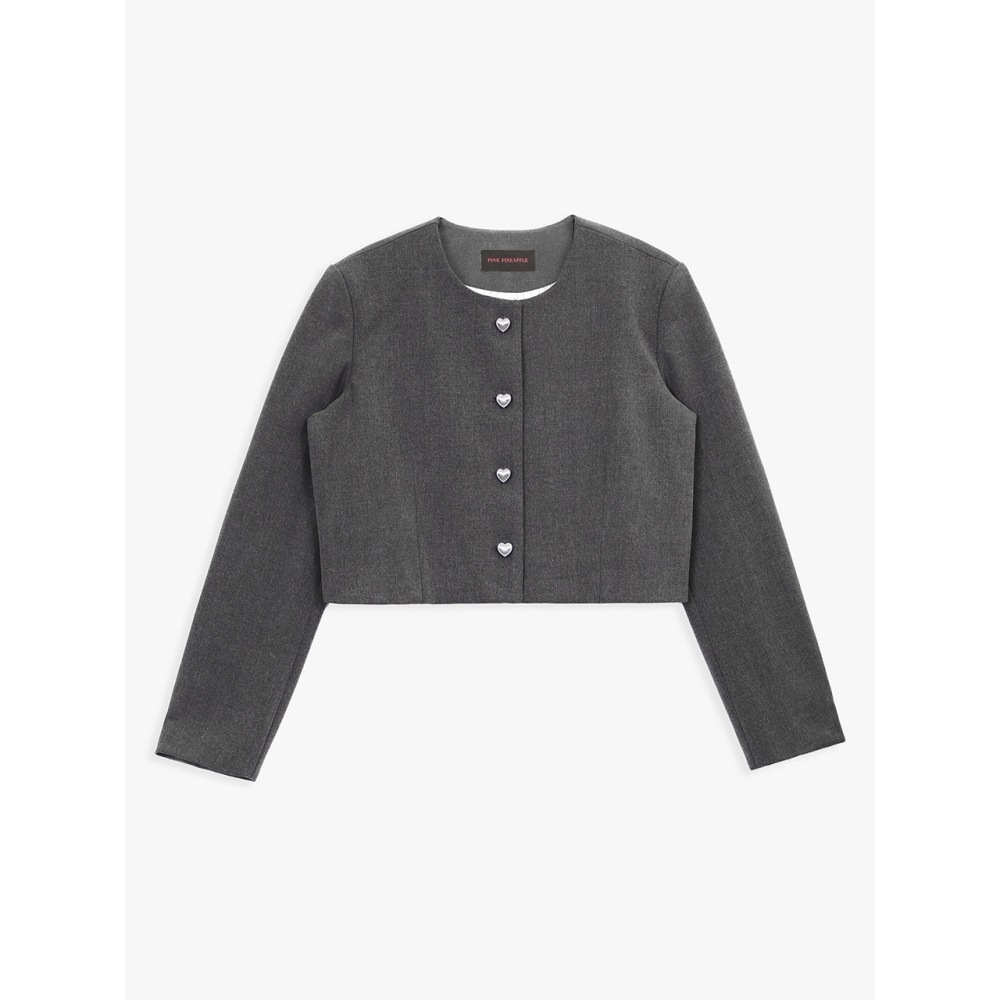 ピンクパイナップルタイディラウンドジャケットグレー
