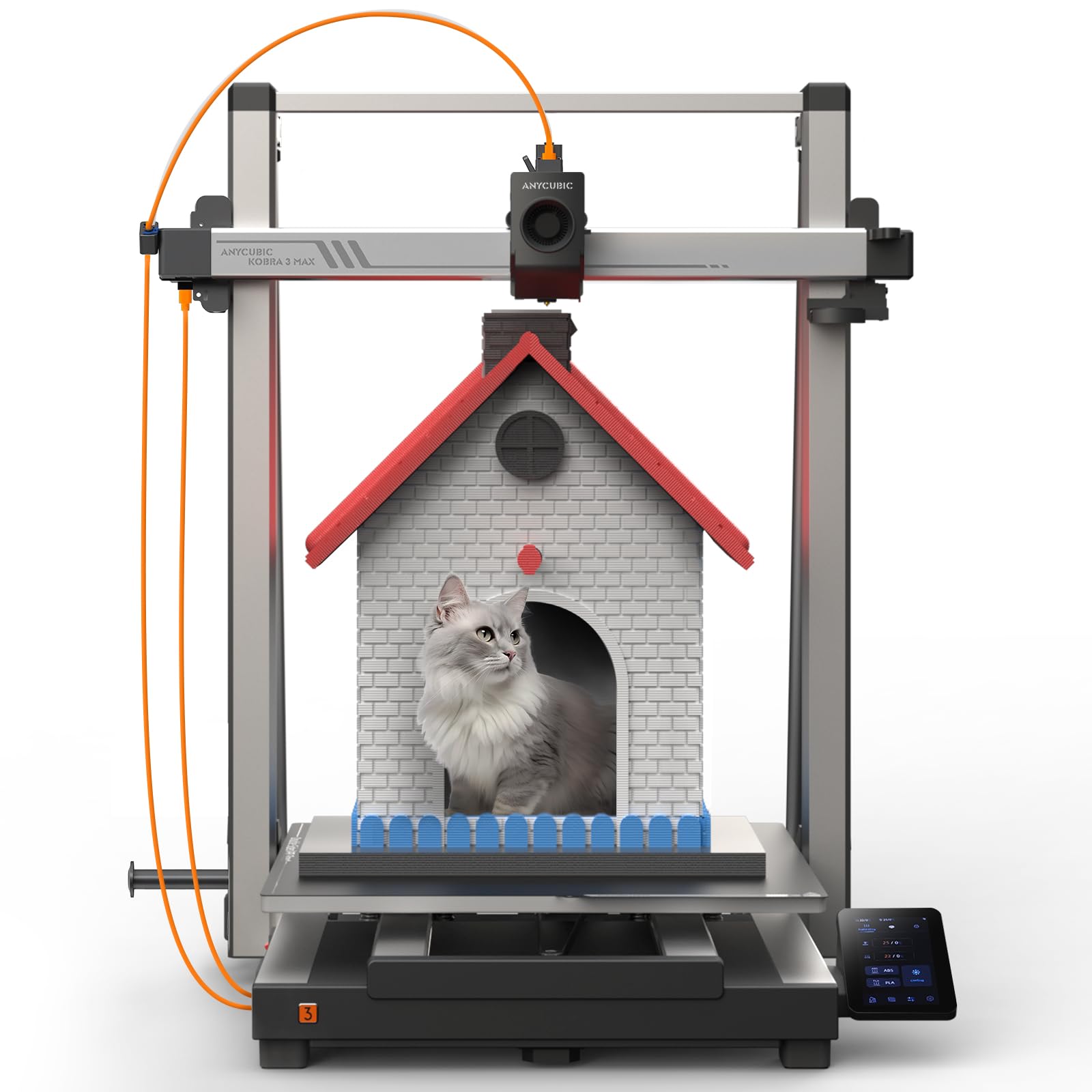 ANYCUBIC Kobra 3 Max 3Dプリンター3Dプリンター 大型600mm/s高速印刷ダブルY軸印刷安定自動レベリング印刷自動再開機能日本語UIANYCUBIC APP造形