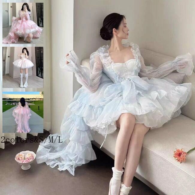 [高品質]ワンピース Lolita レディースワンピース 可愛い 姫様 ロリータ風ワンピ 萌え萌え 日系女子中高生 イベント衣装 切り替え風 コスチューム 衣装 学園祭 文化祭 日常着 写真撮影 舞台