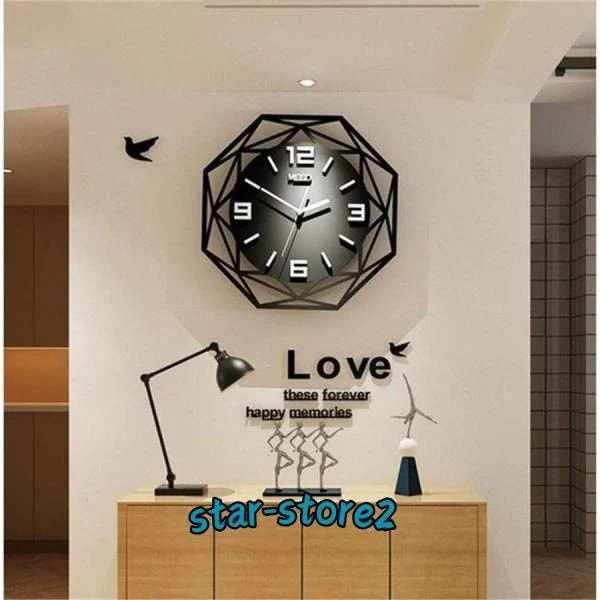 [特色のある商品]壁掛け時計 黒 おしゃれ 立体 デザイン 飾る時計 大数字 見やすい セイコー