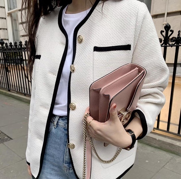 パイピングツイードジャケット ツイードジャケット 高見えジャケット 白 ホワイト 黒 ブラック 韓国 オルチャン レディース ツイードジャケット黒 ツイードジャケットブラック 高見えツイードジャケット