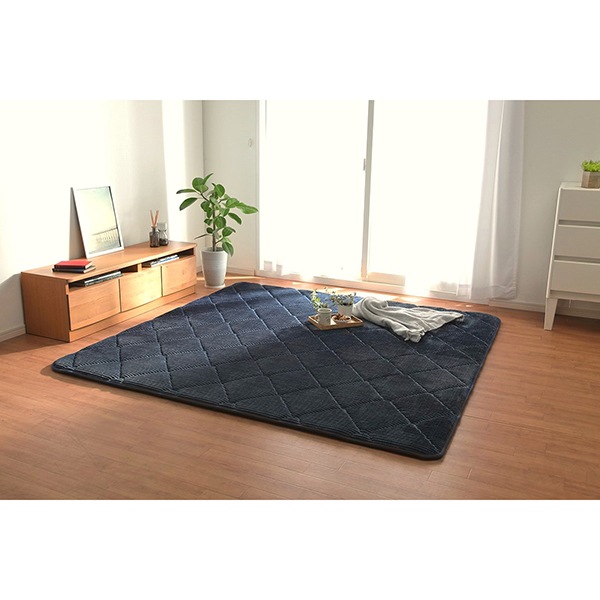 1290970195601 グランドAZ 製品 約3畳用 NV 185×240 ラグ 滑りにくい 防音 厚い コーデュロイ 無地 ネイビー 床暖房 ホットカーペット対応 こたつ敷布団 メーカー直送
