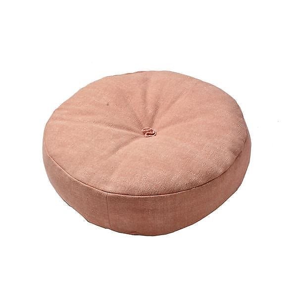 インド綿 フロアラウンドクッション ピンク 45R12cm 円形 綿100％カバー リビング ベッドルーム