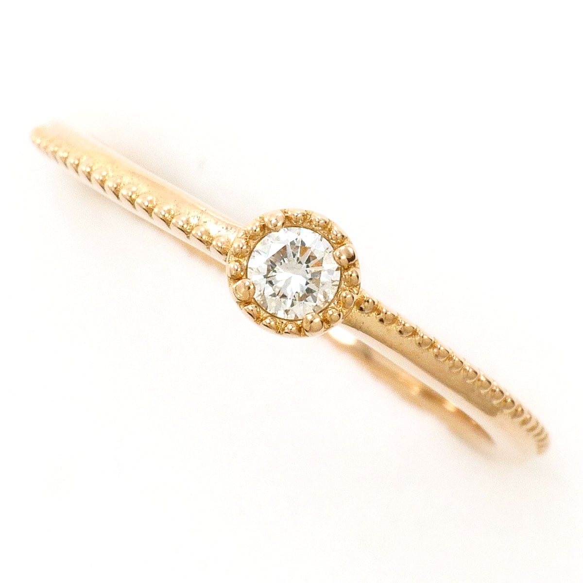 K18 18金 PG ピンクゴールド リング・指輪 8号 ダイヤモンド 0.08ct 総重量約1.4g 中古