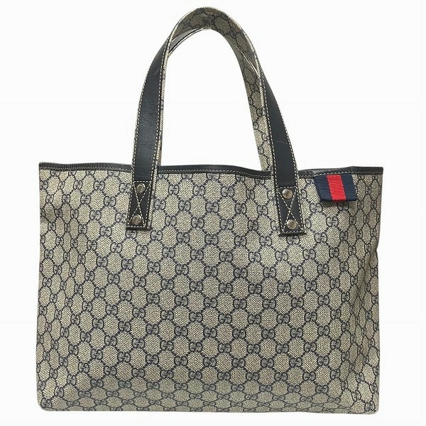 グッチ 211134 GGスプリーム ネイビー バッグ トートバッグ ユニセックス 【中古】