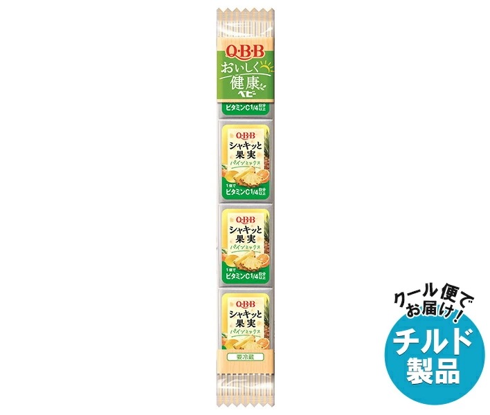 QBB おいしく健康ベビー シャキッと果実 パインミックス 54g(4個)×25個入×(2ケース) チルド 冷蔵品