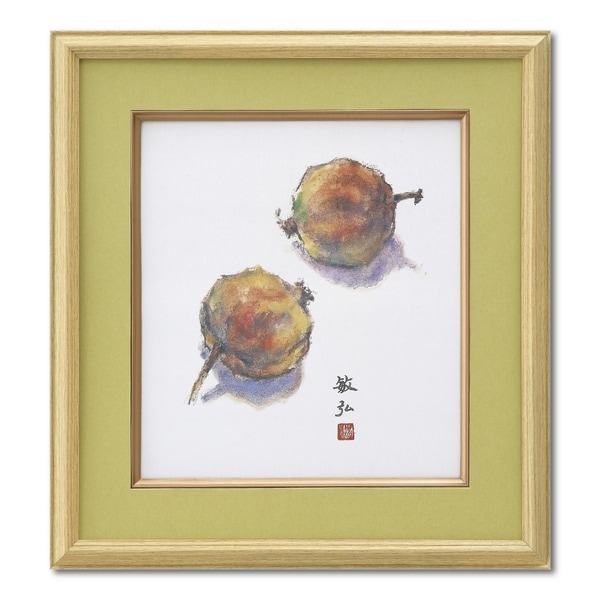 色紙額 収納サイズ:273x242mm 木目色紙額 ウグイス