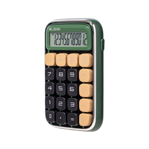 デリーヌーサー機械式電卓 - カーキ学校オフィス役所銀行軍の便利なオフィス用品オフィス