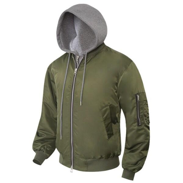 オーバーフィットストリート航空パディングフード着脱ジャンパージャケット