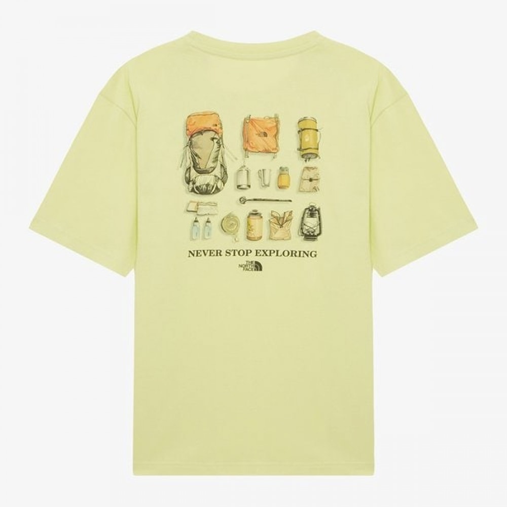 [ノースフェイス公式] NT7UR07F メンズキャンプバイブショートスリーブ Tシャツ_イエローライム