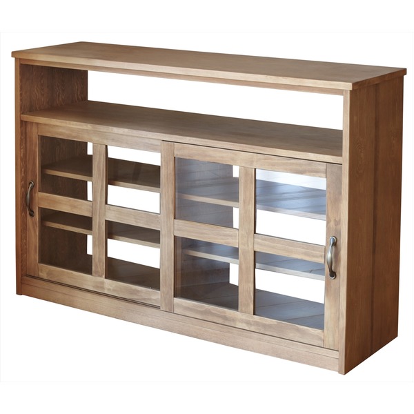 キャビネット キッチン収納 約 幅120cm ナチュラル 木製 天然木 ヴィンテージ調 キッチンカウンター 食器棚 ハラン