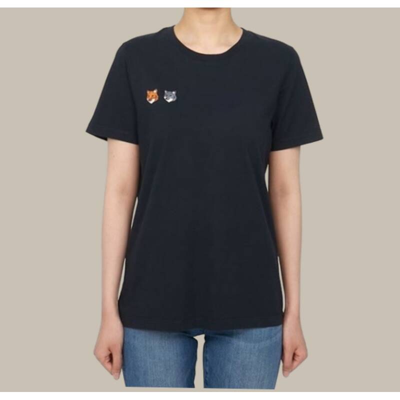 [カード決済で10%オフ] MAISON KITSUNE ダブルボールド フォックスヘッド レディース半袖Tシャツ OW011CFKJ0008 P190