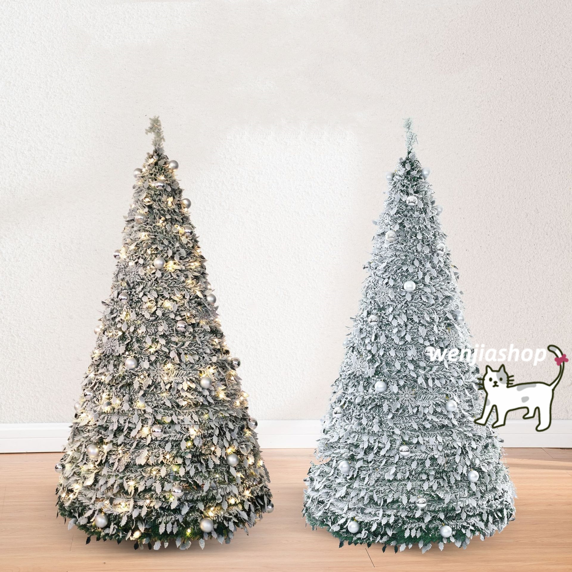 クリスマスツリー ヌードツリー 折り畳み式 PVC スノー 雪花 北欧風 150cm 180cm 210cm 松ぼっくり オーナメントなし 組み立て簡単 ツリー まるで本物 お店舗 お部屋 インテリア