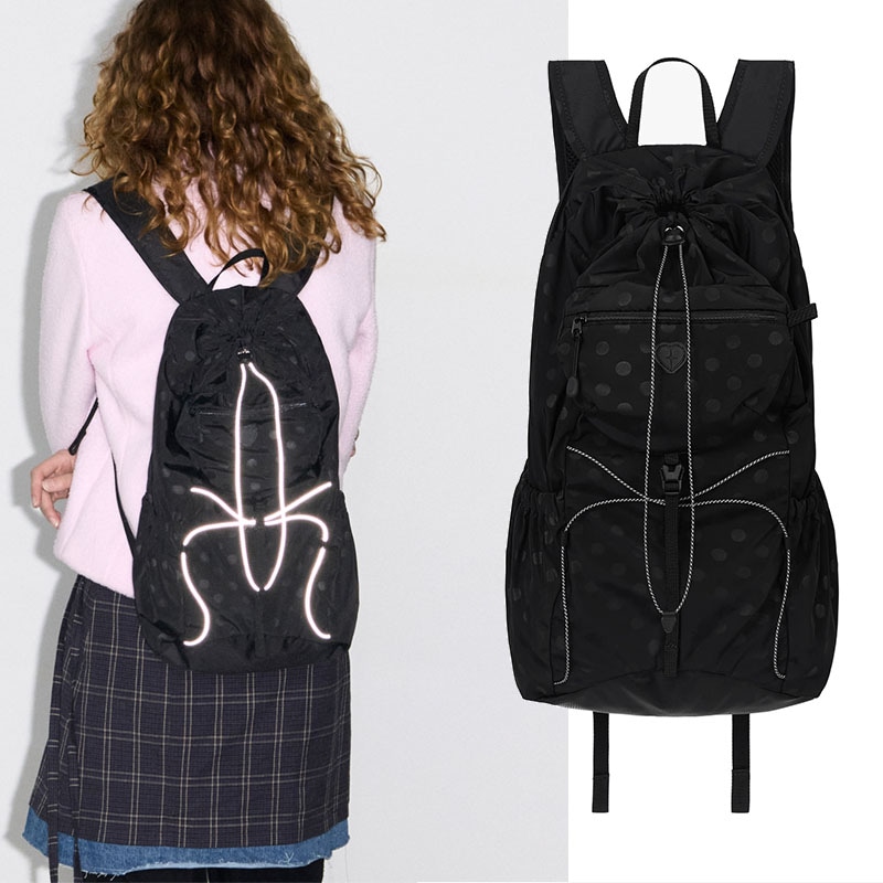 AIRY POCKET BACKPACK - DOT BLACK