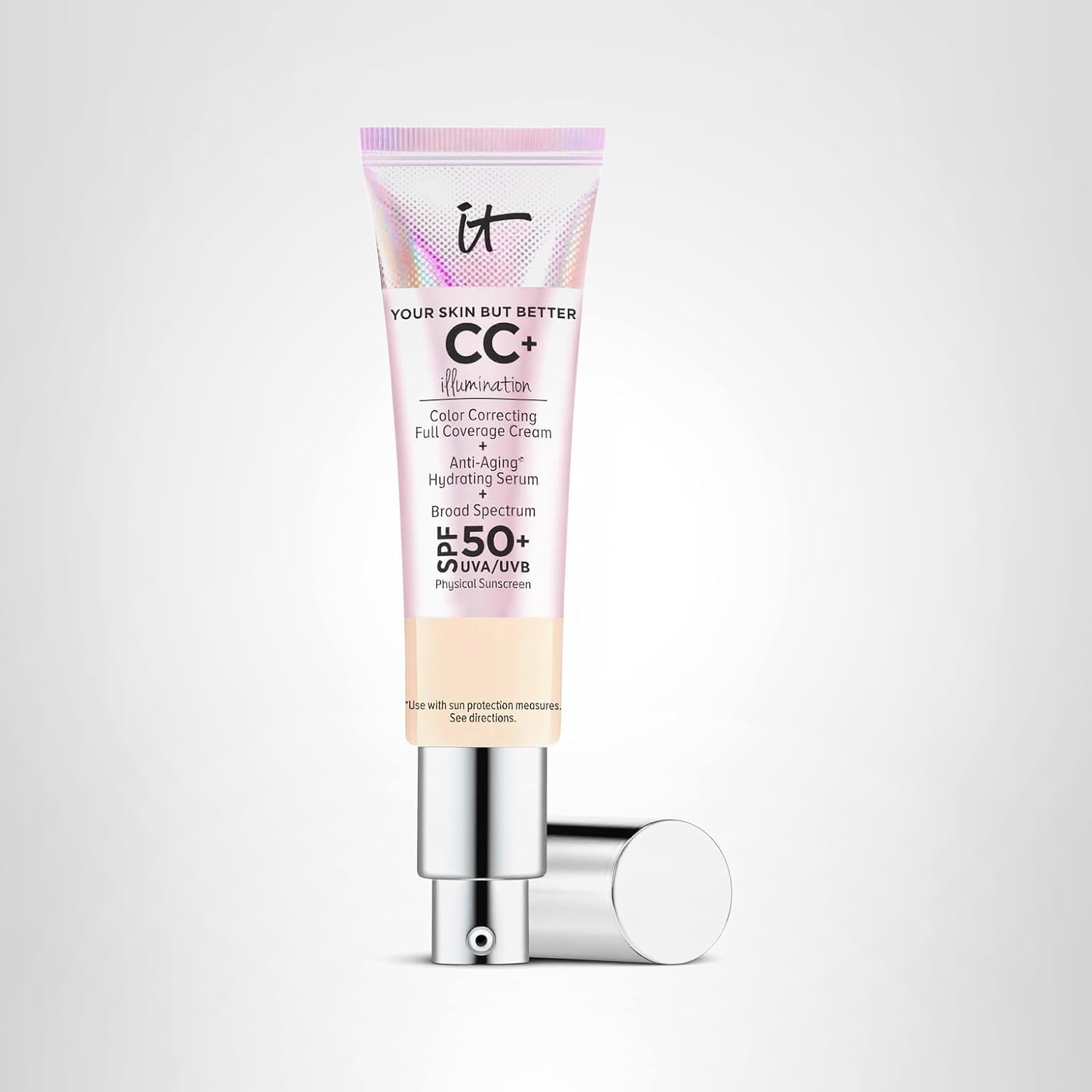 ITコスメティックCC+クリームイルミネーション - SPF 50+カラー補正&加水分解アンチエイジングセラム加水分解コラーゲン+ペプチド通常から乾燥肌 - 1.08フロスを使用した放射性フルカ