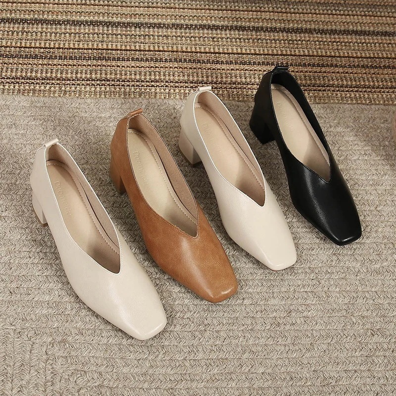 ハイヒール 25 新作 L ハイヒール 太ヒール ハイヒール カジュアル 百掛け